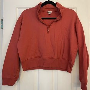 Crop quarter zip sweatshirt